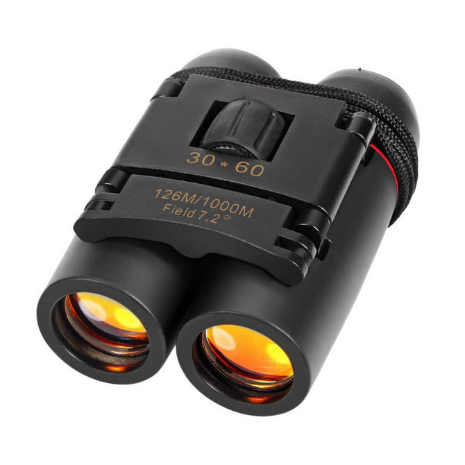 Day Night High Quality Binocular Vision 30 X 60 Zoom Outdoor Travel Folding Binoculars Telescope For Adults 126M-1000M Black