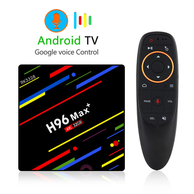 RK3328 H96 Max+ Android 8.1 2.4G Wi-Fi USB3.0 Set-top TV Box with 4GB RAM, 32GB ROM - EU Plug
