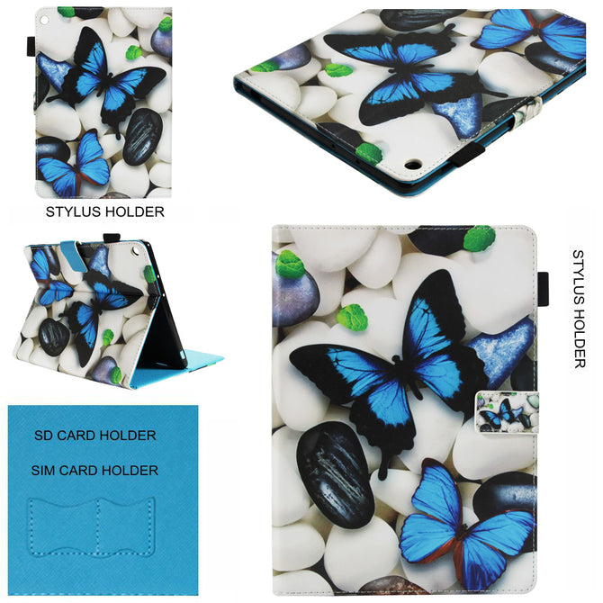 Measy Painting Protective Cover Folio Premium PU Leather Stand Smart Shell for Huawei MediaPad M3 Lite 10.1 Inch