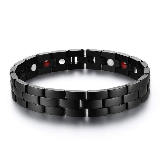 XSUNI Trend Magnet Titanium Steel Men's Bracelet - Black