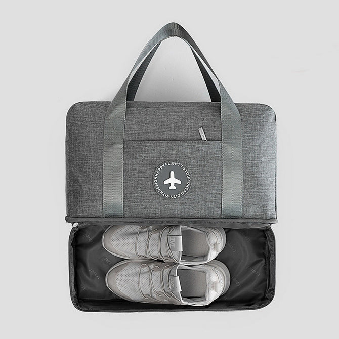 Dry Wet Separation Bag Portable Waterproof Travel Shoe Clothes Storage Handbags Sports Swimming Wash Pack Bags Gray