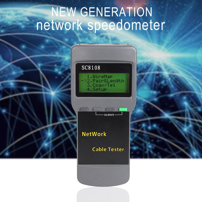 SC8108 Handheld RJ45 LAN Network Cable Tester Detector Networking Hand Tool With LCD Display