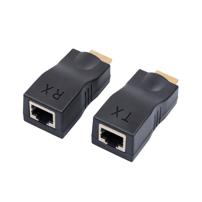 2Pcs Mini 4K 1080P HD 3D HDMI Extender Over Single RJ45 Cat 5e/6 Network Ethernet Adapters For PC
