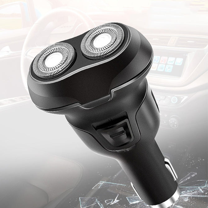 2W USB Rechargeable Dual Head Electric Razor With Safety Hammer Car Charging Shaver For Men Black