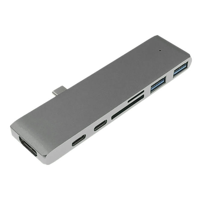 Cwxuan 7 in 1 USB C to Dual Type C Port HUB PD Power HDMI 4k Video Adapter with USB 3.0 TF SD Card Reader