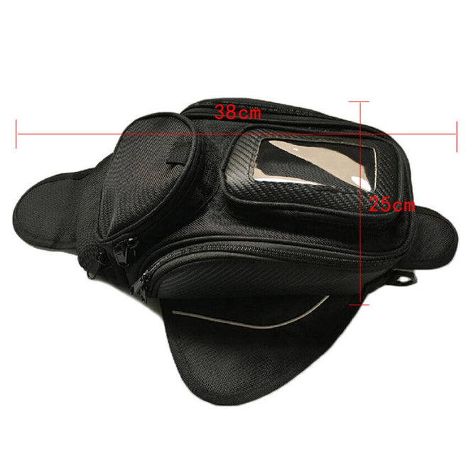 Outdoor Riding Motorcycle Tank Bag Multi-pocket Nylon Zipper Storage Bag With Small Transparent Mobile Phone Touch Pouch