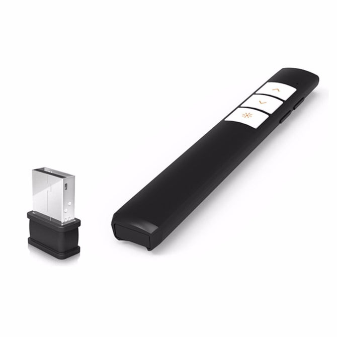 JEDX 2.4Ghz USB Wireless Presenter, PPT Remote Control Red Laser Chargable Pointer Pen for Powerpoint Projector Presentation