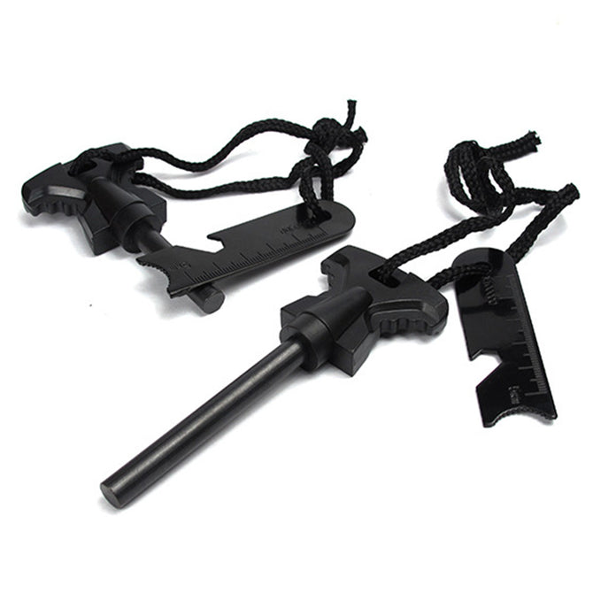 JEDX Portable Outdoor Survival Camping Emergency Magnesium Flint Scraper Stone Fire Lighter (S)