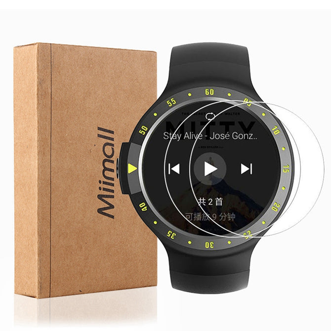 Miimall Premium HD Clear 9H Hardness Tempered Glass Screen Protector Film for Ticwatch E / Ticwatch S Smart Watch (2 PCS)