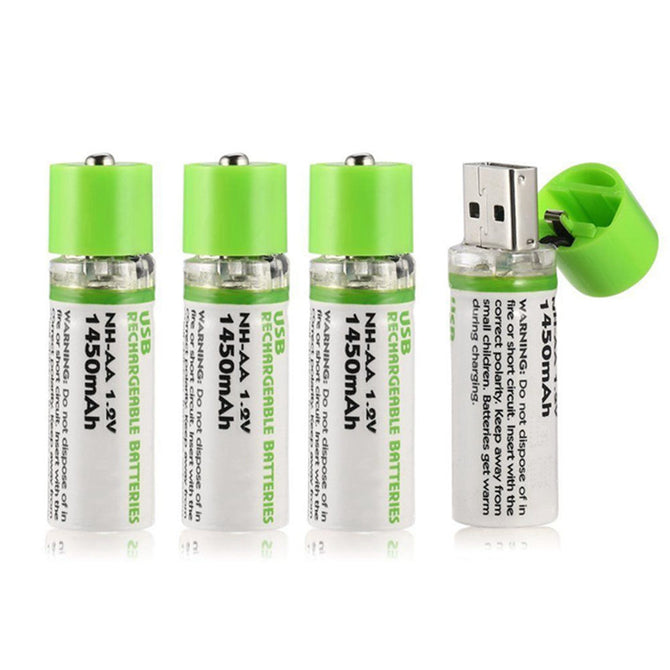 ESAMACT High Quality USB AA Battery 1.2V 1450 mAh NI-MH Rechargeable Battery LED Charging Indicator Light