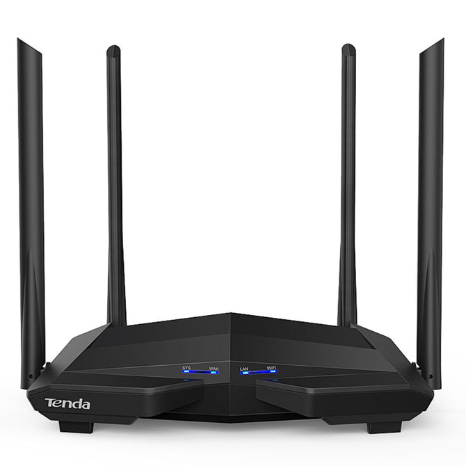 Tenda AC10 1200Mbps Wireless WiFi Router,1GHz CPU,1WAN+3LAN Gigabit Ports, 4*6dbi Wall-mounted Antennas, Smart APP Manage