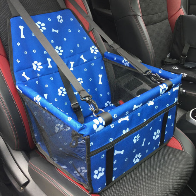 Dual Layer Thickened Pet Dog Car Carrier Mat Mesh Bag, Breathable Waterproof Printing Travel Car Pad Hanging Bag Black/M