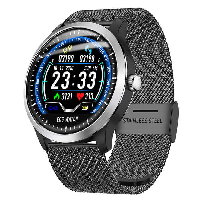 DMDG Smart Watch Bracelet ECG Heart Rate Measurement Sports Wristband Fitness Tracker for Android IOS-Black