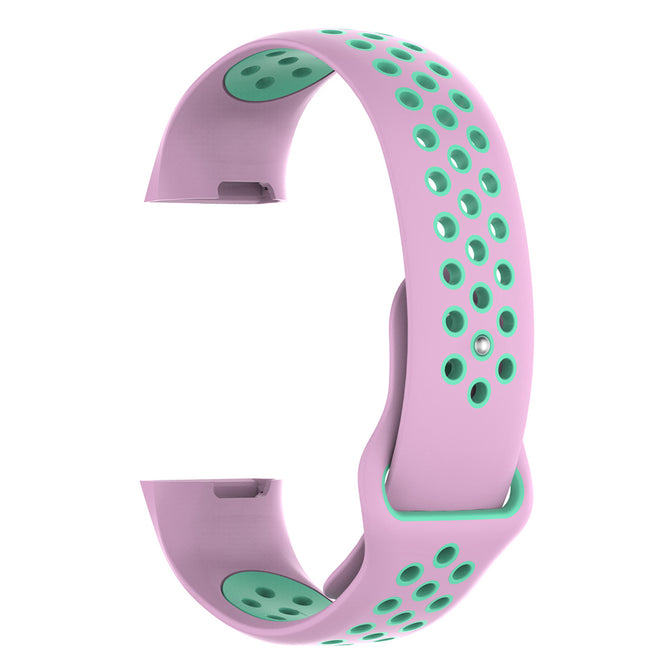 IMOS Replace Smart Bracelet Color Mixing Strap For Fitbit Charge3 - Pink + Cyan