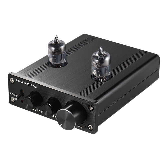 Mini HIFI 6J1 Vacuum Tube Stereo Audio Preamplifier Buffer Pre-Aluminum Alloy with Power Adapter