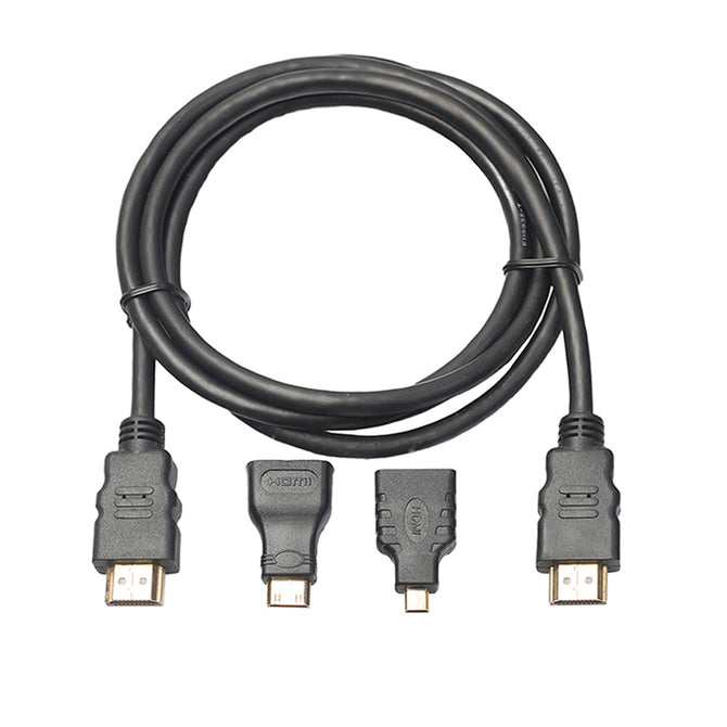 Dayspirit HDTV 3-in-1 HDMI to HDMI Cable w/ Mini / Micro HDMI Adapters (1.5m)
