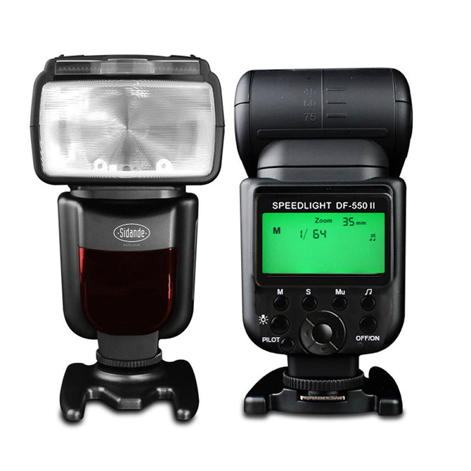 Sidande DF-550 Speedlight, SLR Camera External Top Flash Lamp - Black