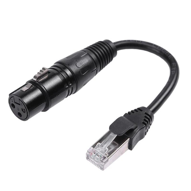 Dayspirit XLR 3 Pin Female to RJ45 Male Network Connector Adapter Converter Cable Cord