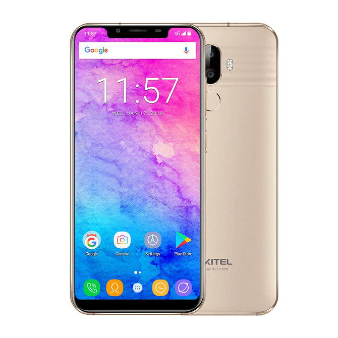 OUKITEL U18 5.85" 21:9 Full Display Face ID MT6750T Octa-Core Mobile Phone with 4GB RAM, 64GB ROM - Glod