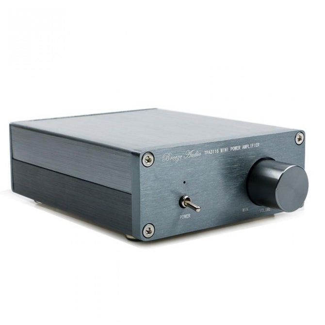 Breeze Audio BA100 HiFi Class D Audio Digital Power Amplifier TPA3116D2 TPA3116 Advanced 2*100w Mini Home Aluminum Enclosure AMP AMP and DC24V