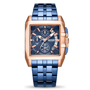 Megir Business Men's Watch Trend Multifunctional Chronograph Steel Strap Quartz Men's Watch 2018G
