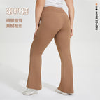 Large Size Women pants Stretch Lulu Sports Yoga Flared Pants Women's Hip Lifting Fitness Contrast Color Trousers KK192 plus size