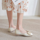 Women's shoes 2022 cnew soft leather soft sole shallow mouth square toe flat single shoes female large size pregnant women shoes 555-17