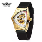 New Winner European American Style Men's Fashion Casual Hollow Triangle Automatic Mechanical men Watch SLZg121