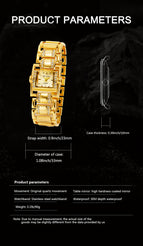 PINTIME Simple Square Diamond Women's Quartz Watch Casual Bracelet Women's Watch 1231