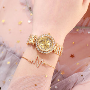 BW Women's watch fashion elegant Small Full Diamond Watch Fashion Small Dial Round Women's Watch Light Luxury lady Watch