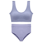 Underwear set women's no steel ring gathering comfortable breathable vest bra large size deep u sexy back plus size Panties and bra set 1602