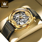 OLEVS men's watch automatic mechanical watch hollow light luxury gypsophila men's watch 6651JT