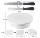 70 in one Cake Decorating Kits Supplies with Cake Turntable 12 Numbered Cake Decorating Tips 2 Icing Spatula 3 Icing Smoother, 2 Silicone Piping Bag 50 Disposable Pastry Bags and 1 Coupler