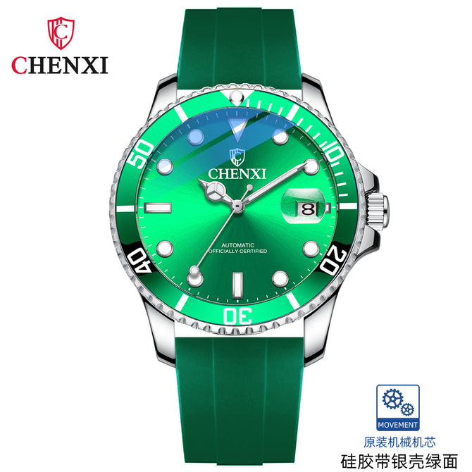 Chenxi New Silicone Tape Hollow Automatic Mechanical Watch Men's Waterproof Luminous Mechanical Watch 8805a