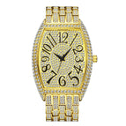 MISSFOX V319 Watch fashion diamond  barrel full diamond large dial quartz men's casual Watch