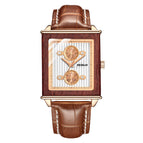 New wooden watch men's luminous five needle Korean version quartz watch Tiktok watch SJS1869
