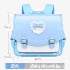Trendy horizontal board primary school bag girls high-quality leather backpack boys ridge multi-layer large capacity