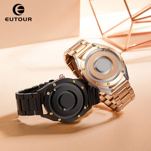 EUTOUR E033 Magnetic ball men's watches personality creativity trendy black technology cool concept frameless hollow-out men's watch with box gift for father
