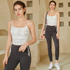 lulu yoga clothing suit female temperament high-end professional fitness clothing vest with chest pad sports running training set