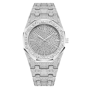 PINTIME men's and women's watch love couple watch new starry diamond large dial full diamond watch 1493