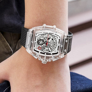 Kimsdun Multifunctional Waterproof Men's Watch Bucket Shape Transparent Men's and Women's Watch K-2150B