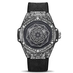 KIMSDUN foreign trade explosion diamond inlaid fashion trend creative men's watch silicone luminous waterproof sports quartz watch K109D