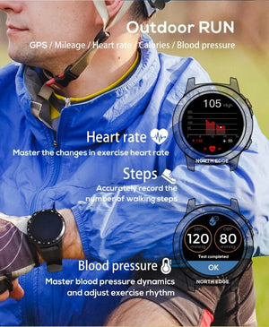 NORTH EDGE Cross-Fit2 Men Smart Watch GPS Running Bluetooth Phone Call Heart Rate Blood Pressure Altimeter Barometer Compass Outdoor Sport Watch jam tangan lelaki Android IOS
