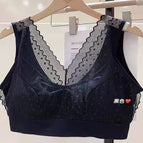 Plus size Beautiful back Bra women collection gathering top V-neck vest-style bra thin sports Bra 5790