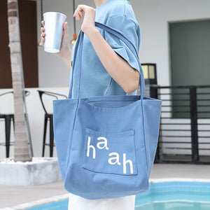 Korean leisure canvas bag simple letter printed handbag ins fashion shoulder handbag SR6666-1