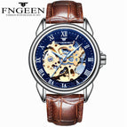 Fngeen Men's Watch Waterproof Fashion Student Men's Watch Double-Sided Hollow Automatic Mechanical Watch 8866
