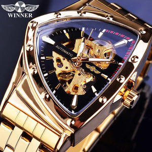 New Winner European American Style Men's Fashion Casual Hollow Triangle Automatic Mechanical men business Watch SLZg120