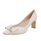 2022 new sweet temperament square toe high-heeled women's shoes with medium thick and shallow mouth fashion single shoes women B65-17