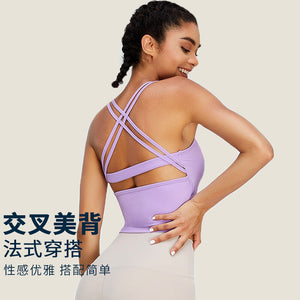 New yoga vest Strap Cross Beauty Back Exercise Underwear Women's Yoga Vest Seamless Quick-Drying Fitness Yoga top