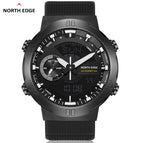 NORTH EDGE 2022 HORNET Men's Digital Watch Running Sports Watches Waterproof 50M World Time Illuminator Wristwatch
